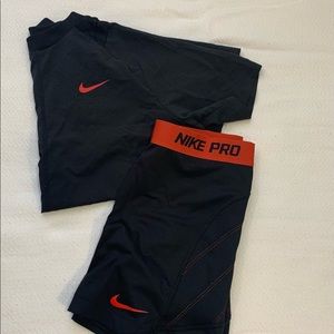 Nike pro Shirt and shorts set